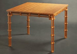 mesa realizada con bambú